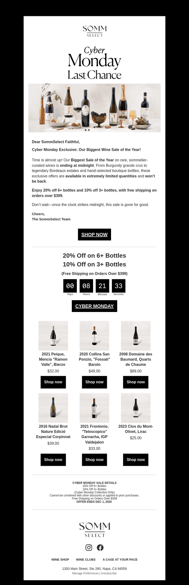 SommSelect email from Mon, Dec 1, 2025
