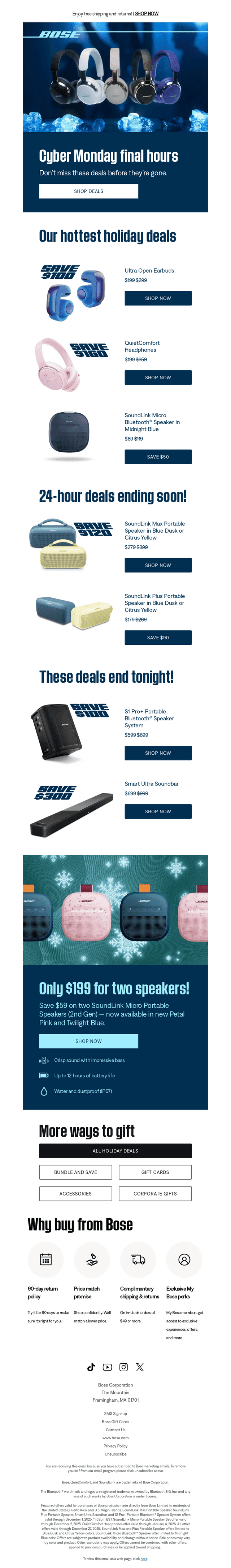 Bose email from Tue, Dec 2, 2025