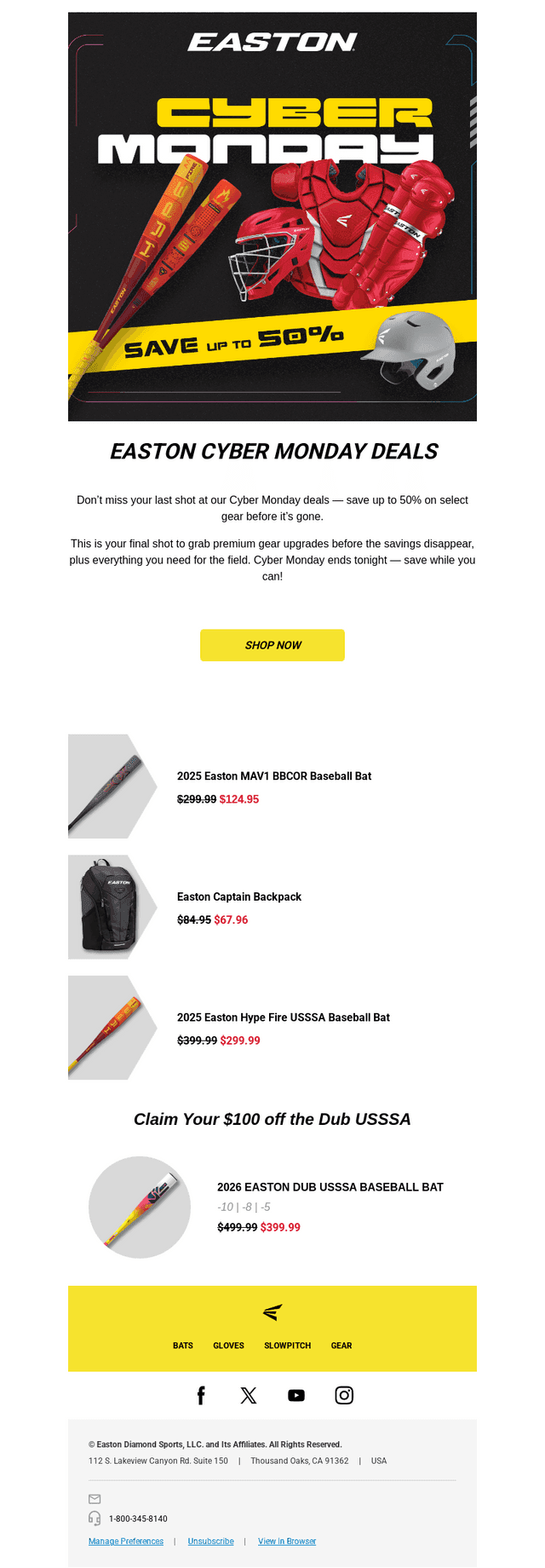 Easton email from Tue, Dec 2, 2025