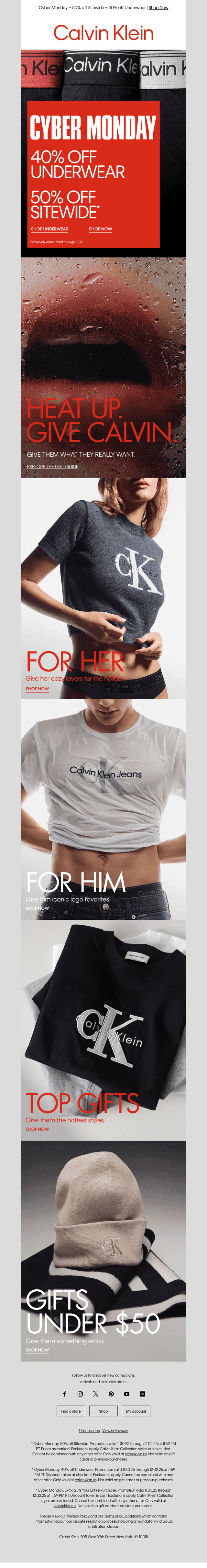 Calvin Klein email from Tue, Dec 2, 2025