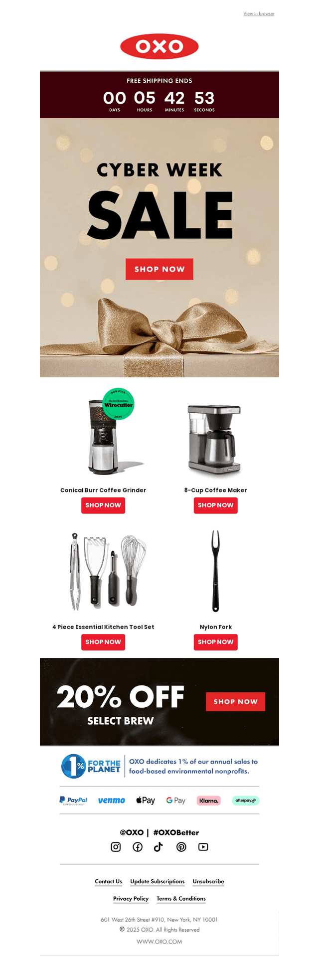 OXO email from Tue, Dec 2, 2025