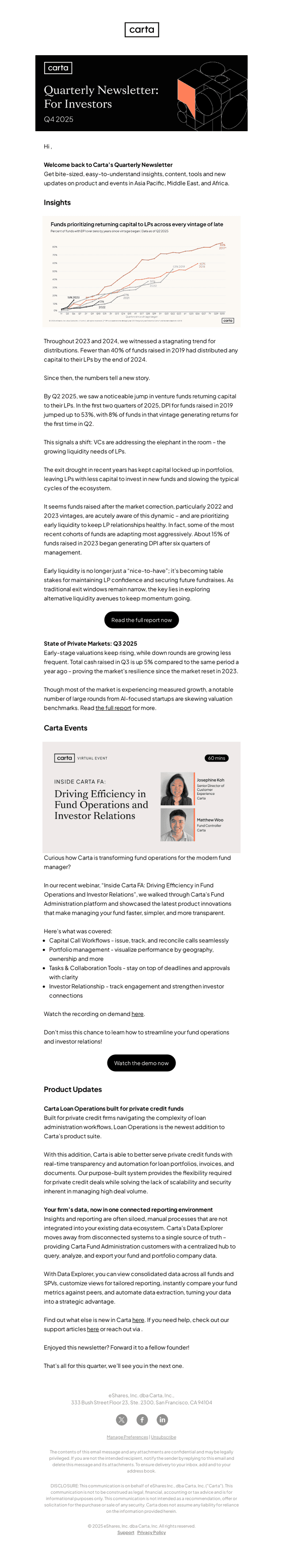 Carta email from Tue, Dec 2, 2025