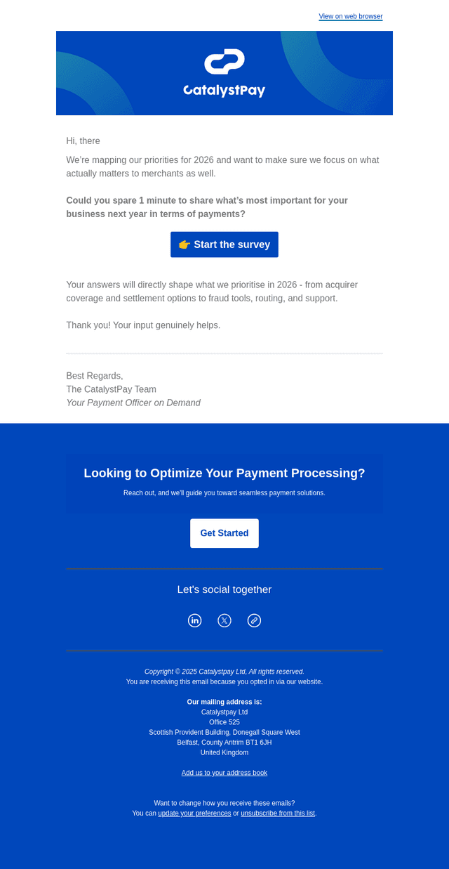 Catalyst Commerce email from Tue, Dec 2, 2025