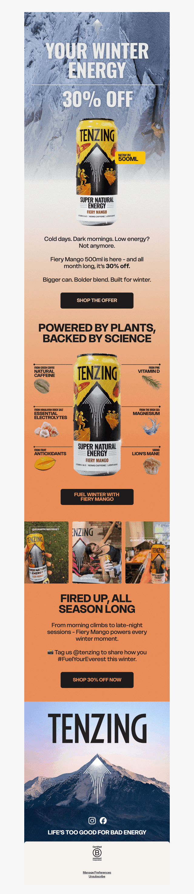 Team TENZING email from Tue, Dec 2, 2025