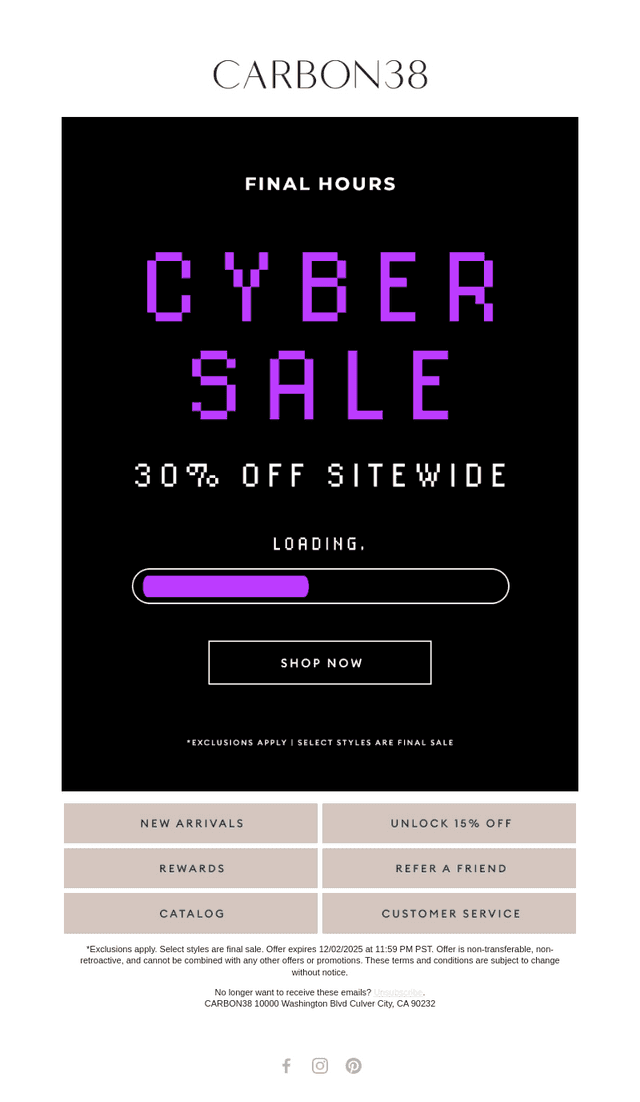 LAST DAY: 30% off Sitewide