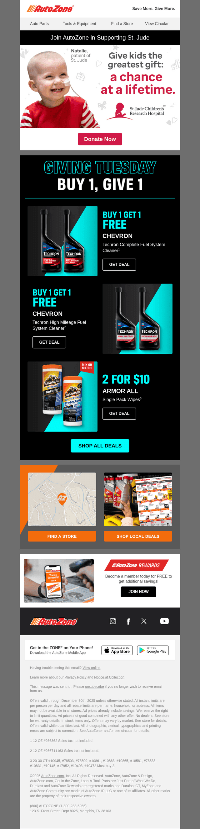 AutoZone email from Tue, Dec 2, 2025