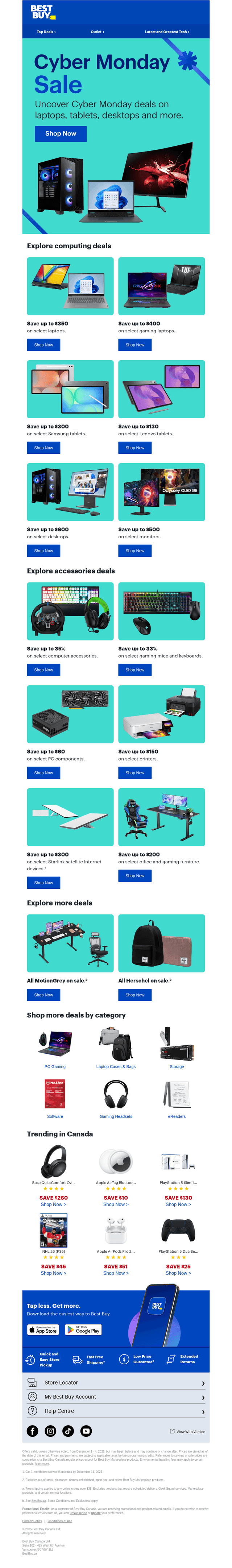 Best Buy Canada email from Tue, Dec 2, 2025