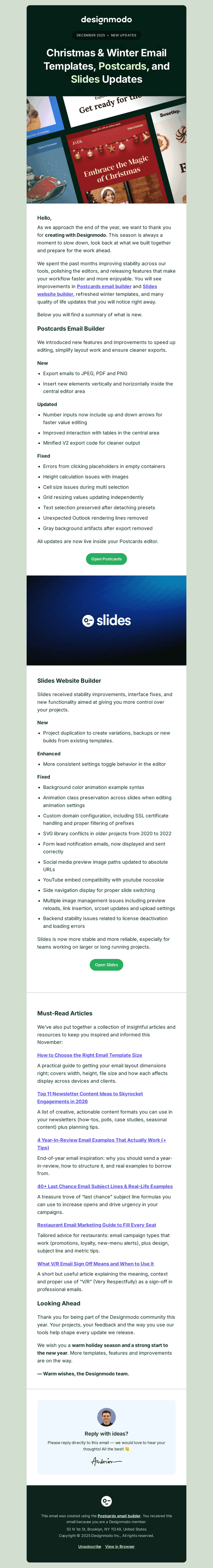 designmodo email from Tue, Dec 2, 2025