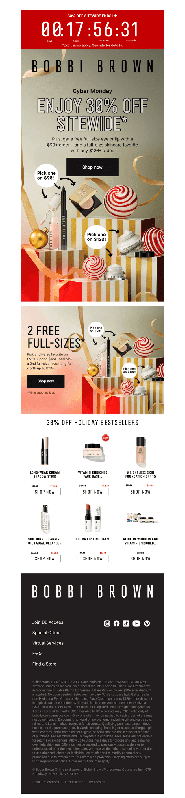 Bobbi Brown Cosmetics email from Tue, Dec 2, 2025