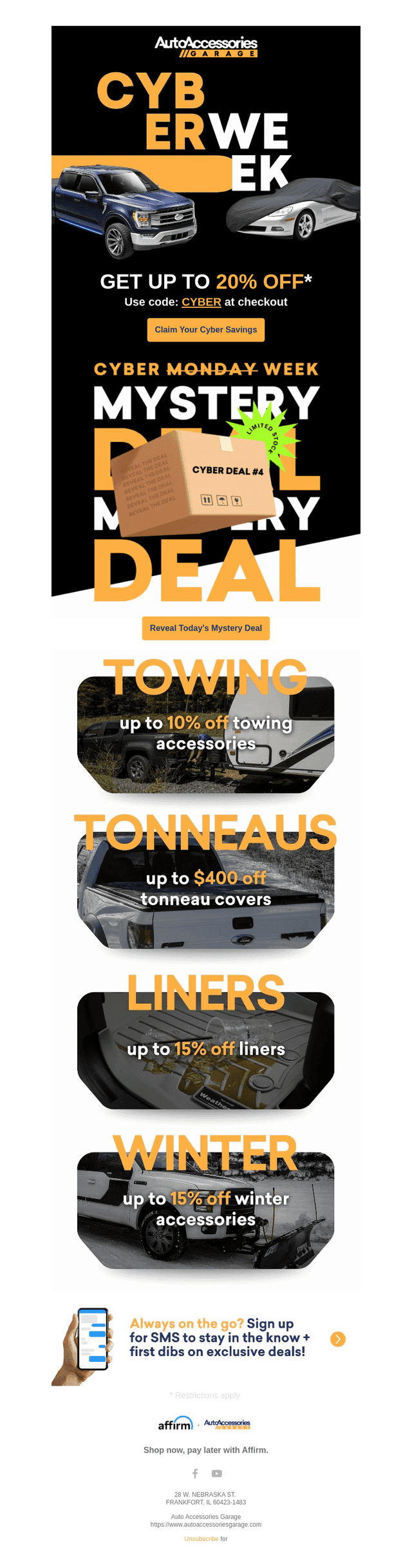 Auto Accessories Garage email from Tue, Dec 2, 2025