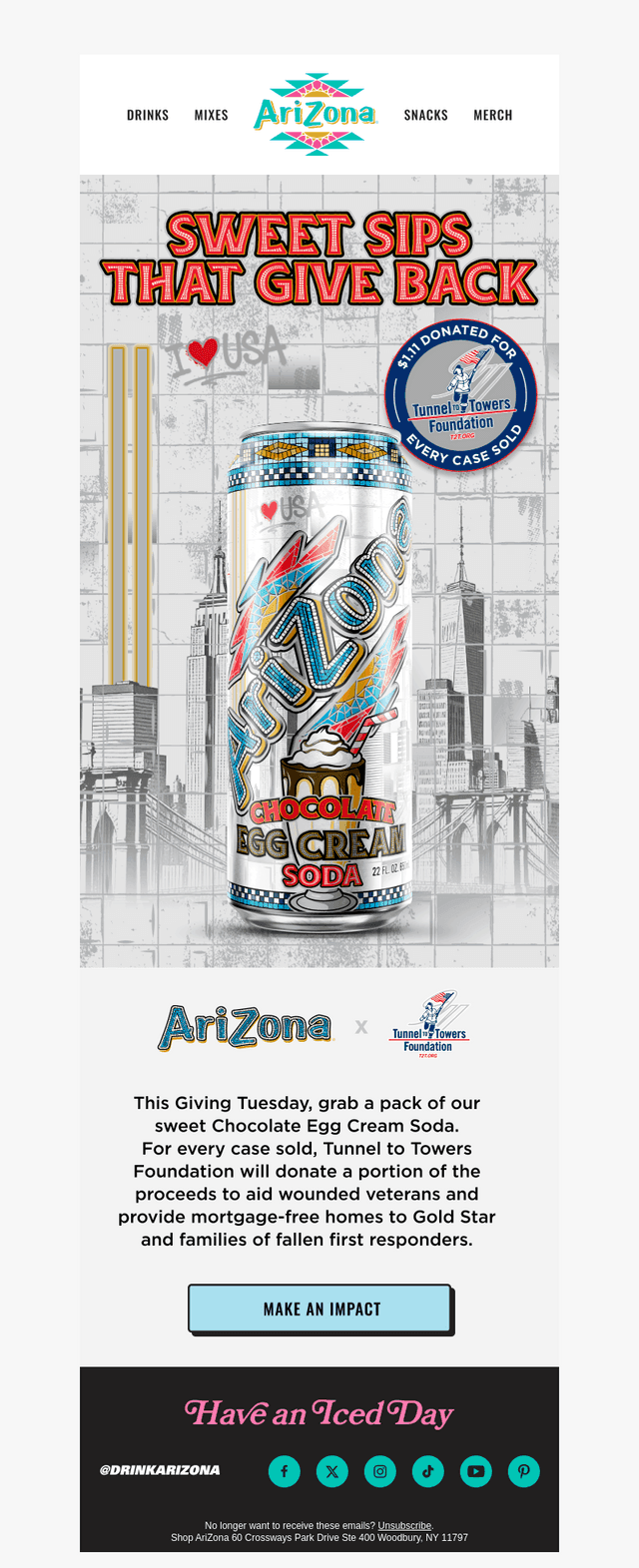 Arizona Iced Tea email from Tue, Dec 2, 2025