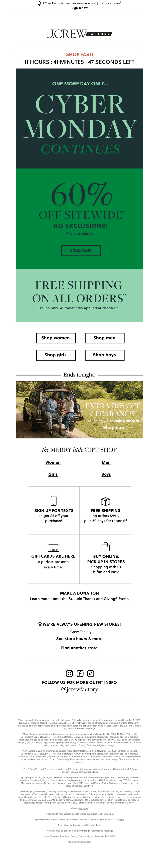 J.Crew email from Tue, Dec 2, 2025