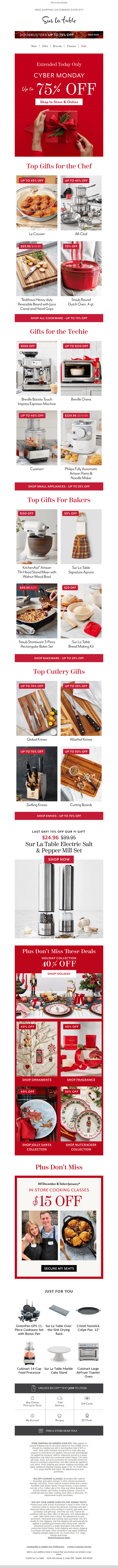 Sur La Table email from Tue, Dec 2, 2025