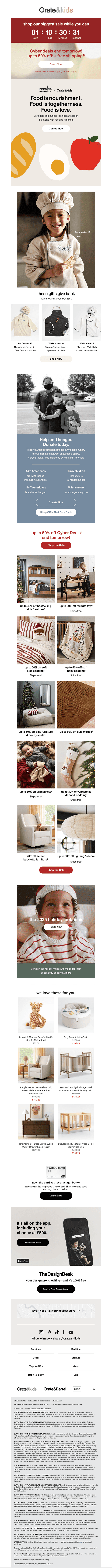 Crate and Barrel email from Tue, Dec 2, 2025