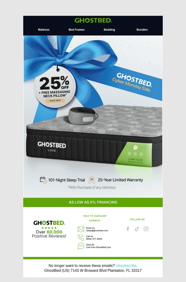 🎁 Gift Yourself 25% off GhostBed