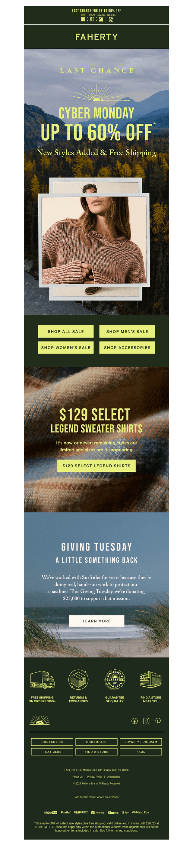 Faherty Brand email from Tue, Dec 2, 2025