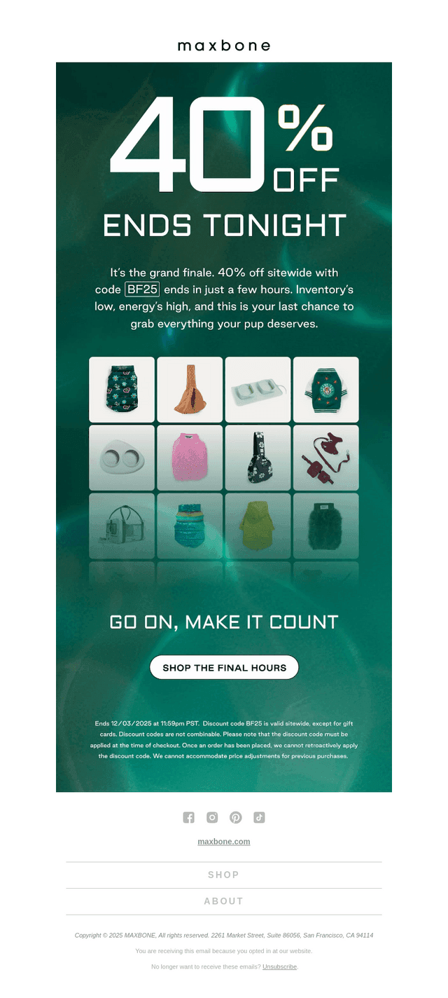 Do. Not. Wait. 40% Ends Tonight
