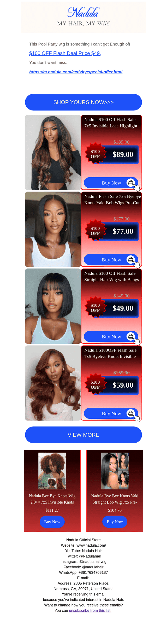 Nadula Hair email from Wed, Dec 3, 2025