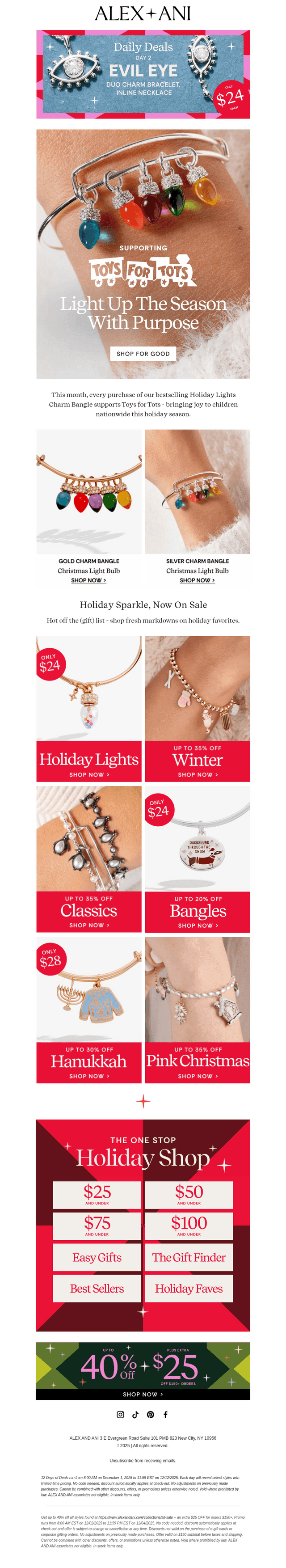 Alex and Ani email from Wed, Dec 3, 2025