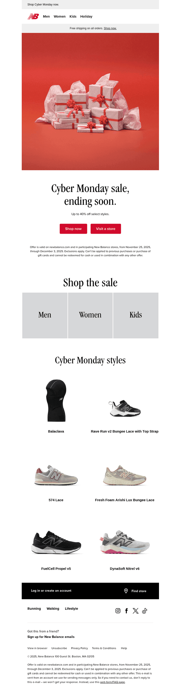 Ends today: Up to 40% off select styles