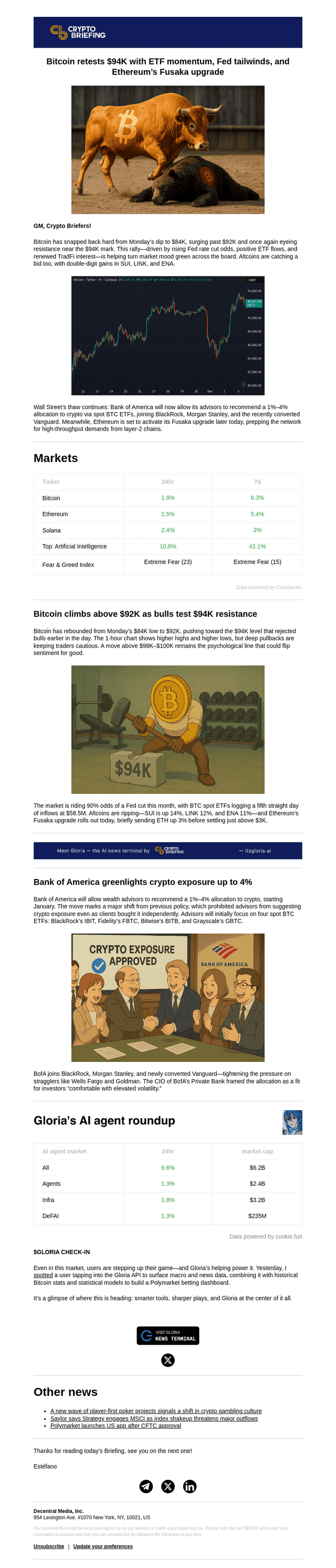 Crypto Briefing email from Wed, Dec 3, 2025