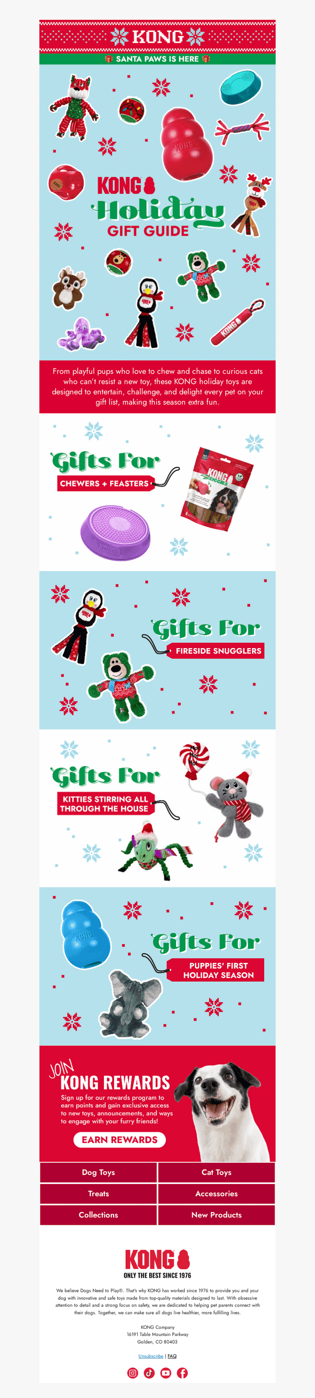 KONG Company email from Wed, Dec 3, 2025