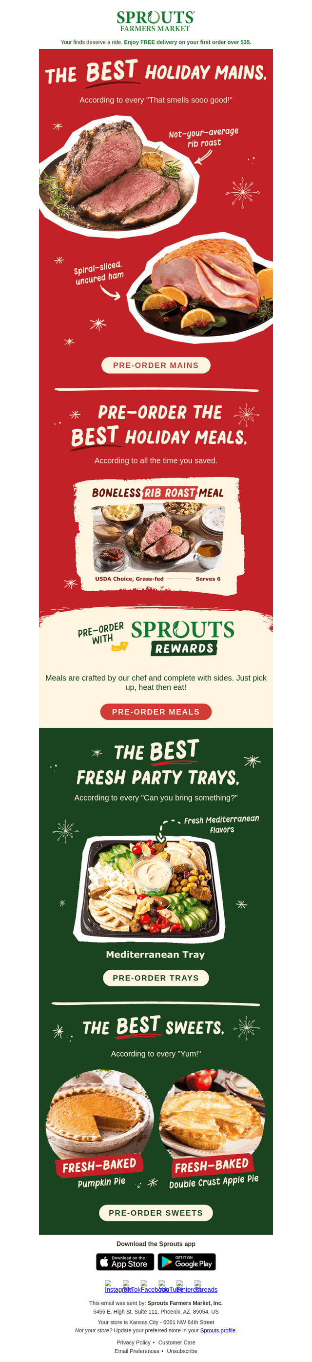 Sprouts Farmers Market email from Wed, Dec 3, 2025