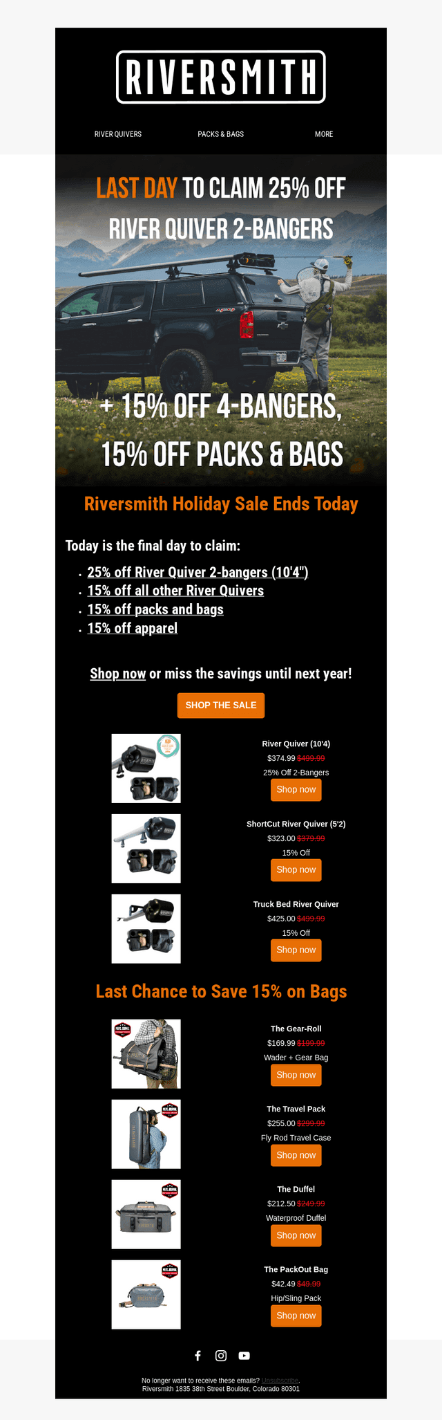 Final Day to Save 25% on River Quiver!