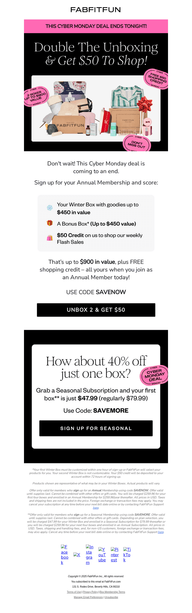 FabFitFun email from Thu, Dec 4, 2025
