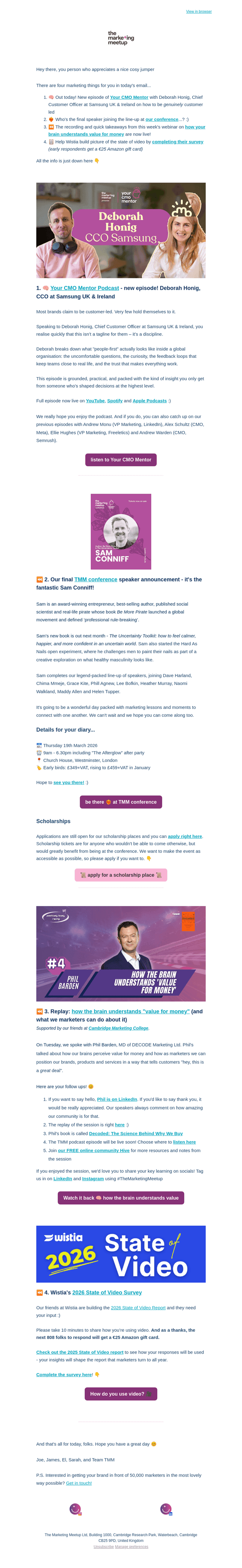 The Marketing Meetup email from Thu, Dec 4, 2025