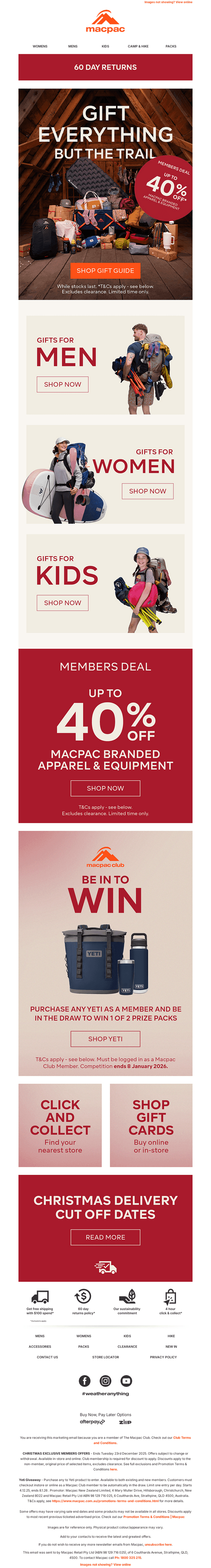 Macpac email from Thu, Dec 4, 2025