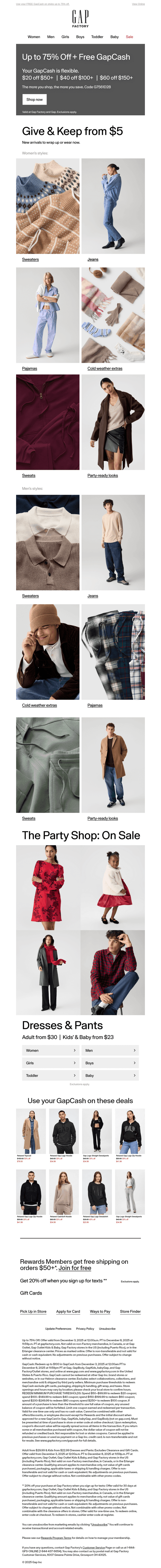 Wrap up or wear now — styles from $5