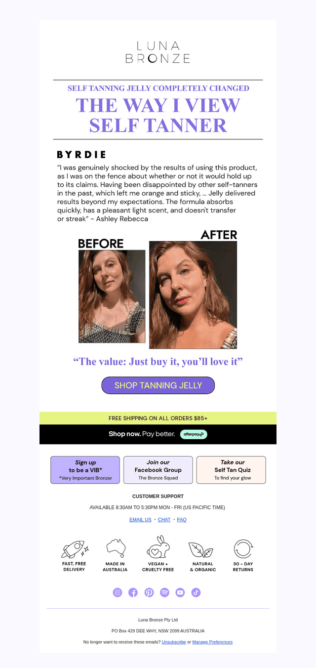THIS ☝️ "changed the way I view self tanner"