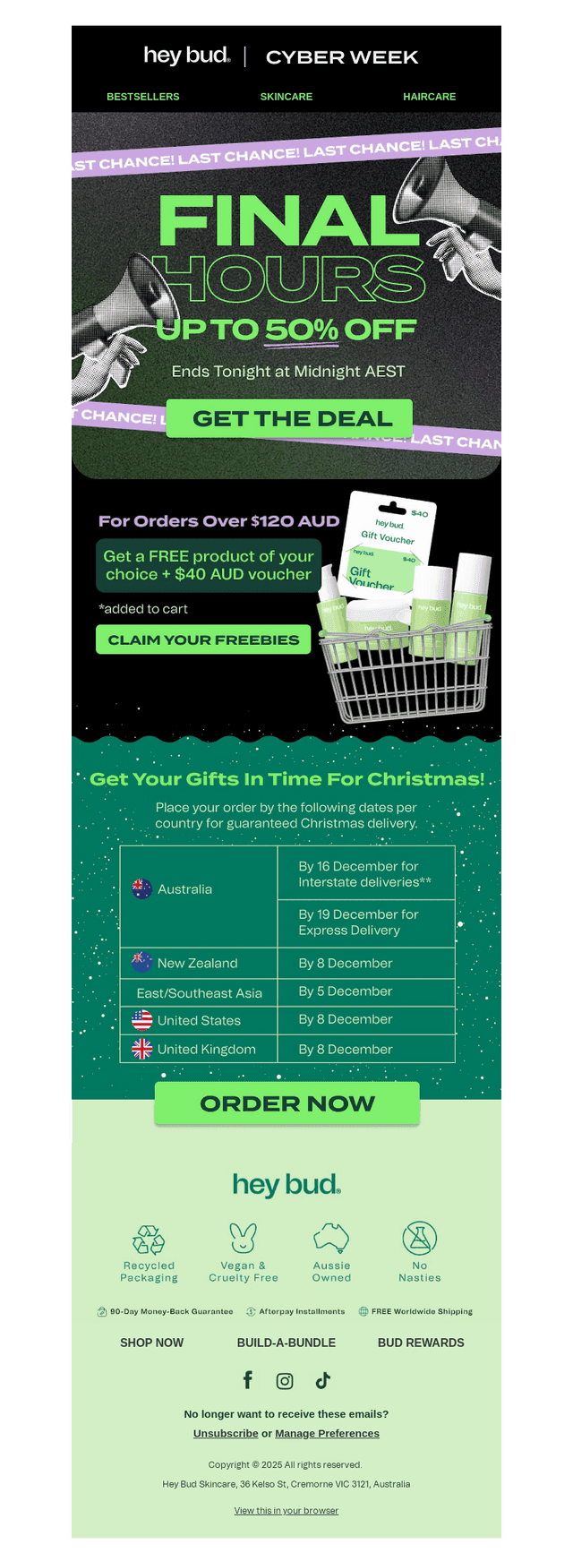 Hey Bud Skincare email from Thu, Dec 4, 2025