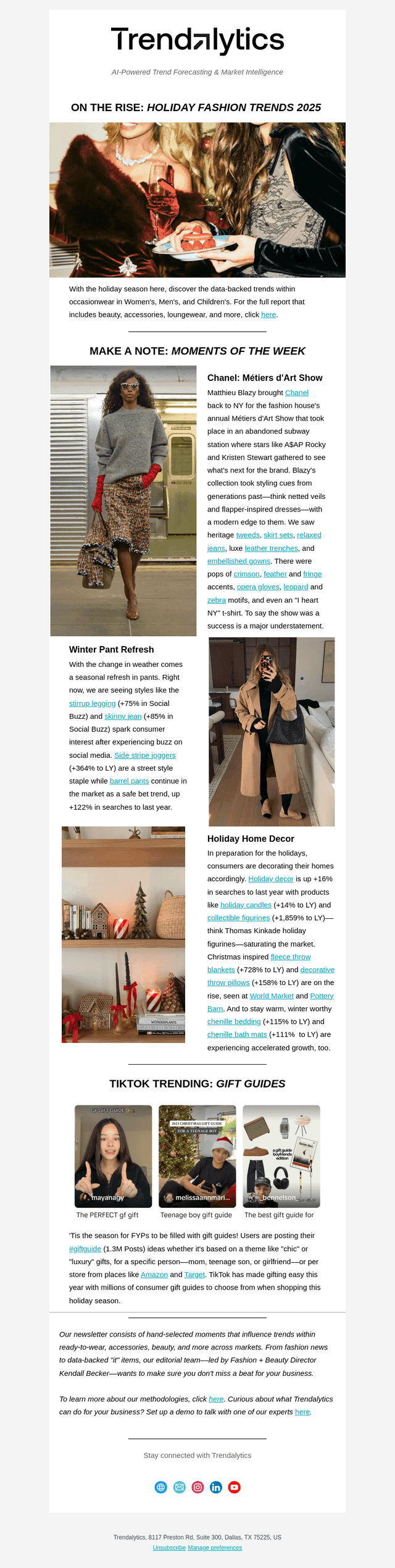 Trendalytics Innovation Labs email from Thu, Dec 4, 2025