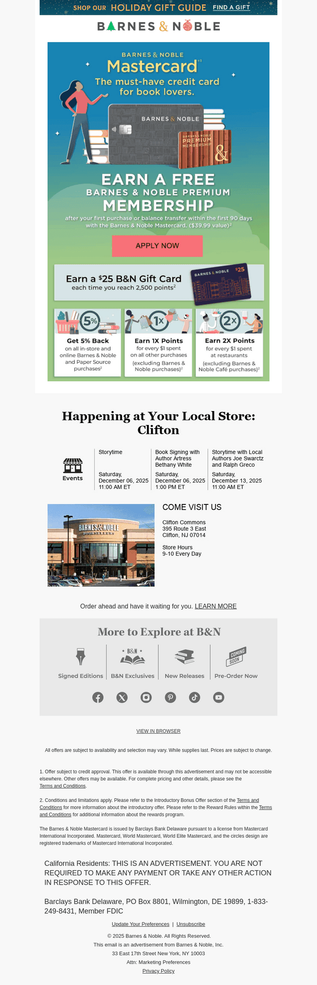 Barnes & Noble email from Fri, Dec 5, 2025