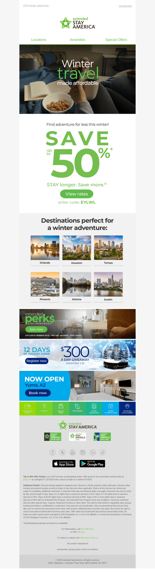 Extended Stay America email from Fri, Dec 5, 2025