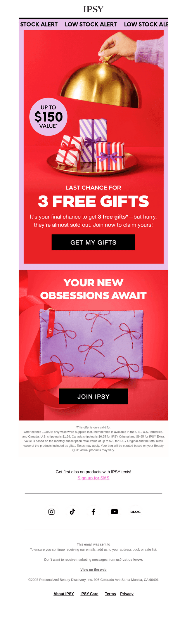 ipsy email from Fri, Dec 5, 2025