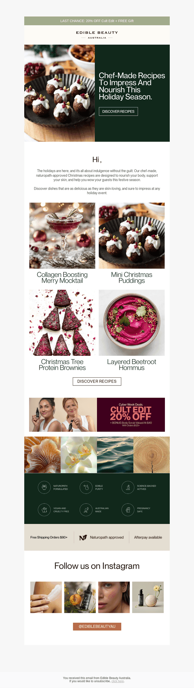 Edible Beauty Australia email from Fri, Dec 5, 2025