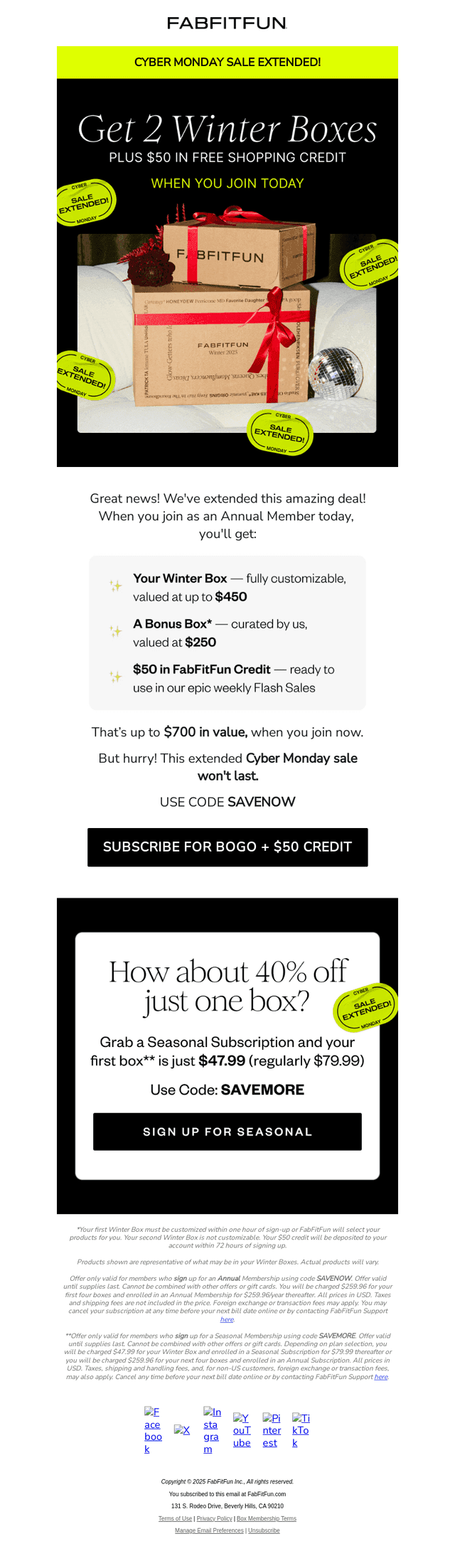 FabFitFun email from Sat, Dec 6, 2025