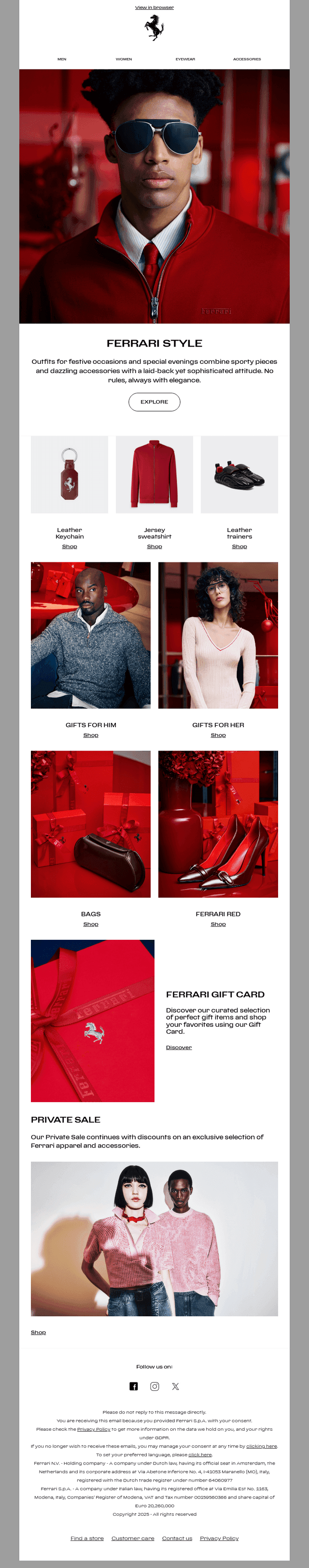Ferrari email from Sat, Dec 6, 2025