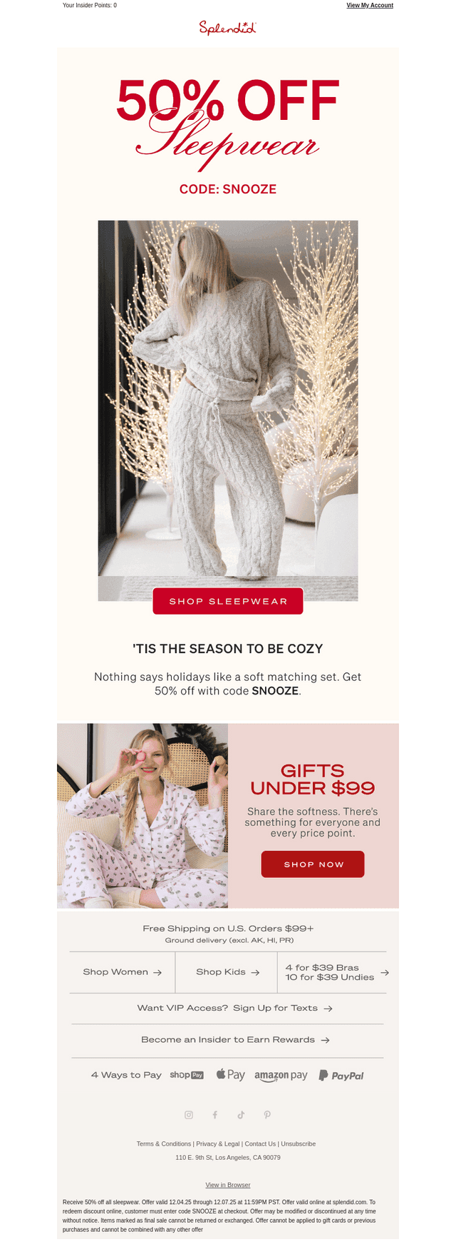 50% Off Matching Sleepwear ❄️