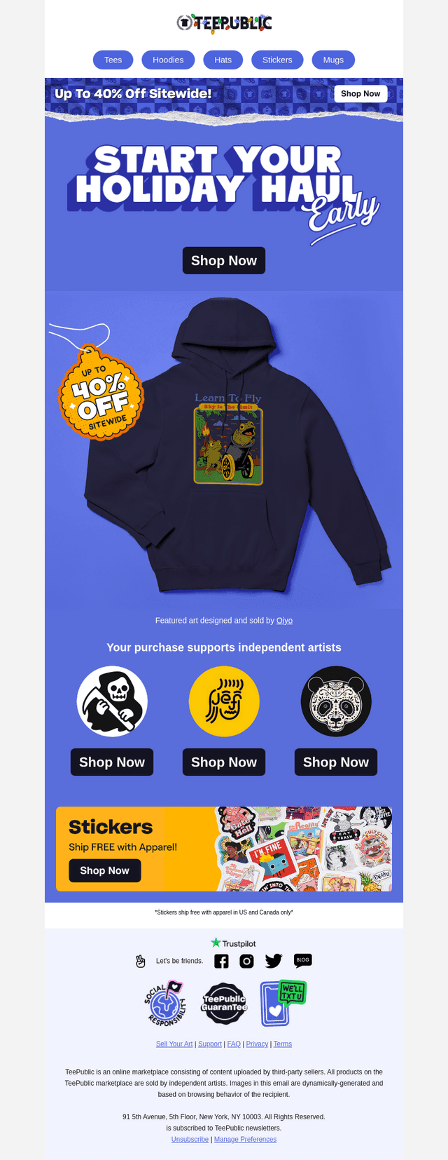Drop everything: Up to 40% off sitewide!