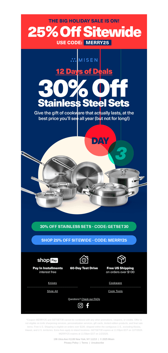 Save 30% on Stainless Sets!