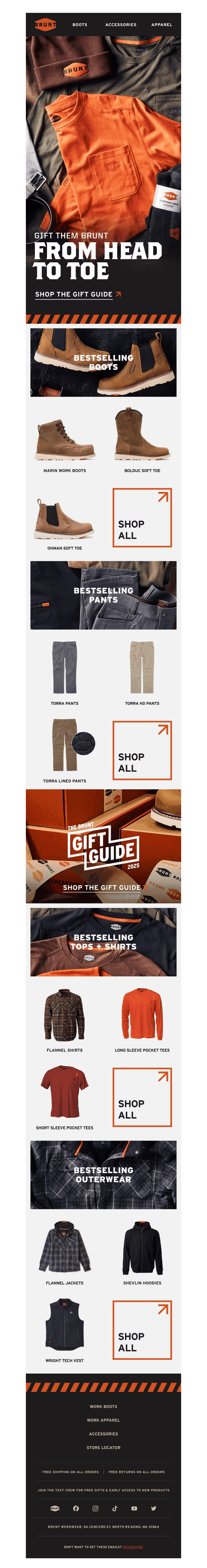 Gift them BRUNT from head to toe