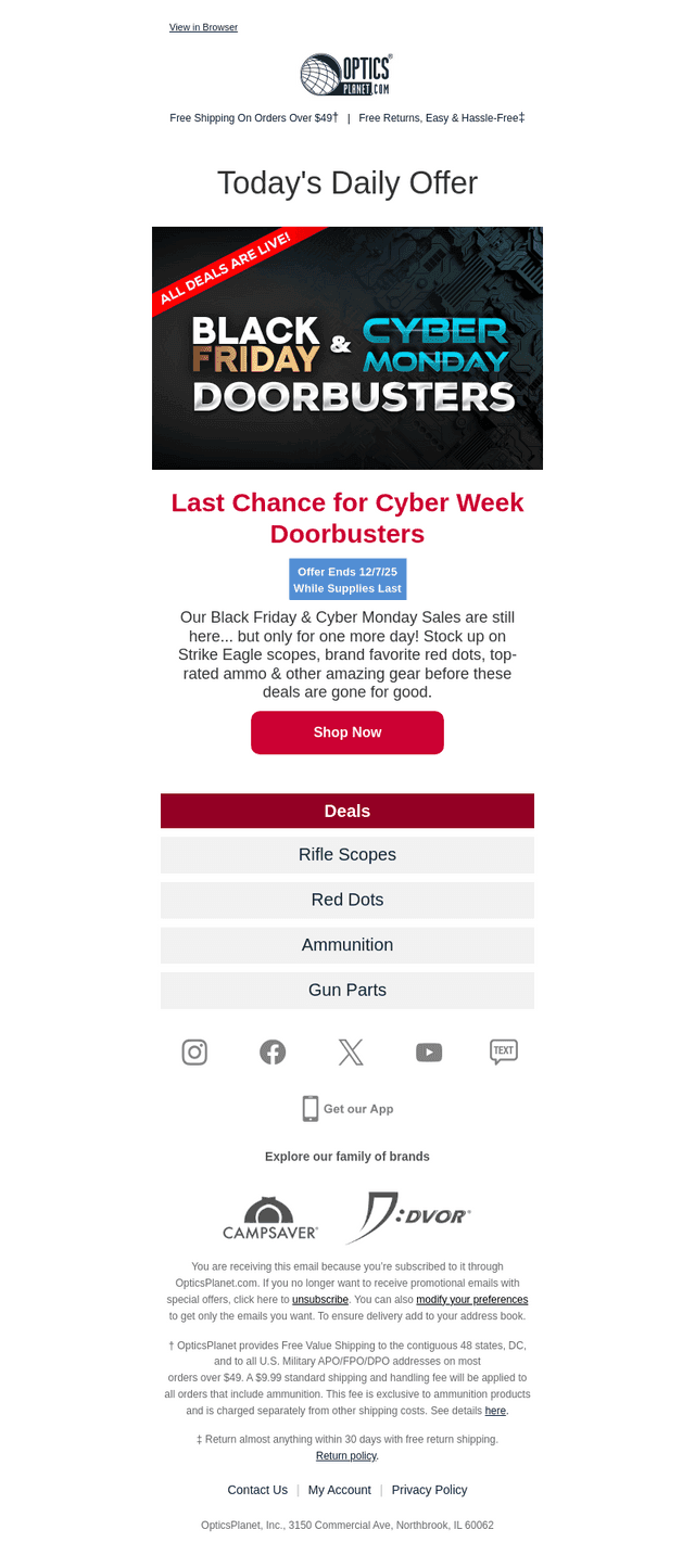 Last Chance for Cyber Week Savings ⌛