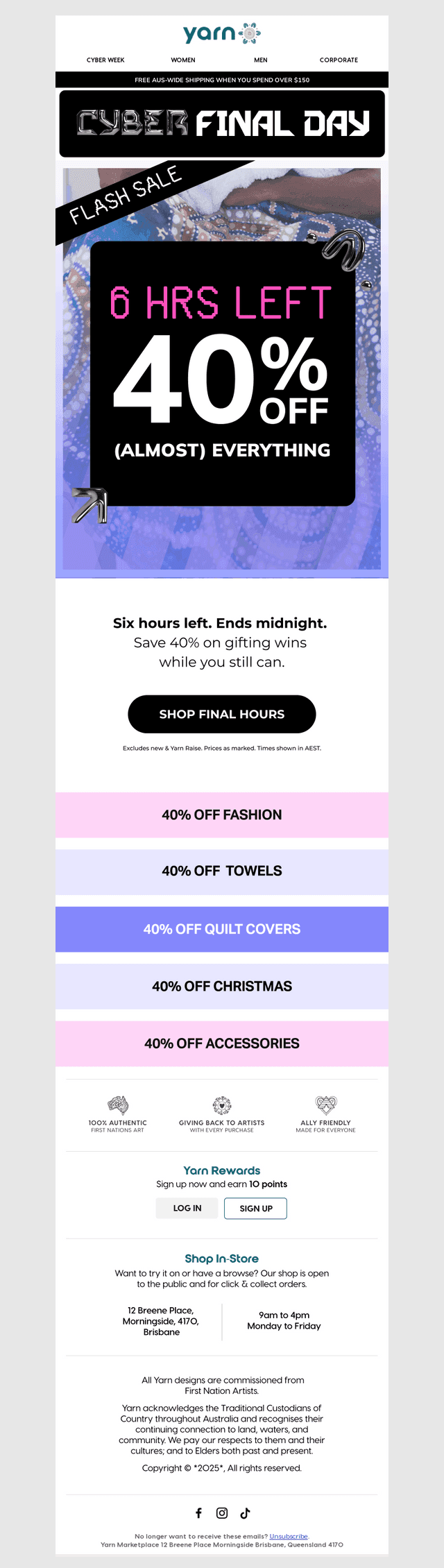 LAST 6 HOURS TO SAVE 40% ALMOST EVERYTHING! GO 🏃🏼‍➡️