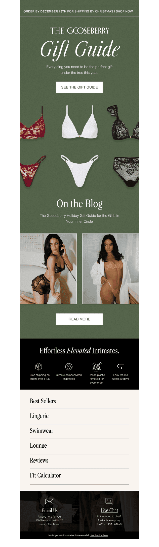 Gooseberry Intimates email from Sun, Dec 7, 2025
