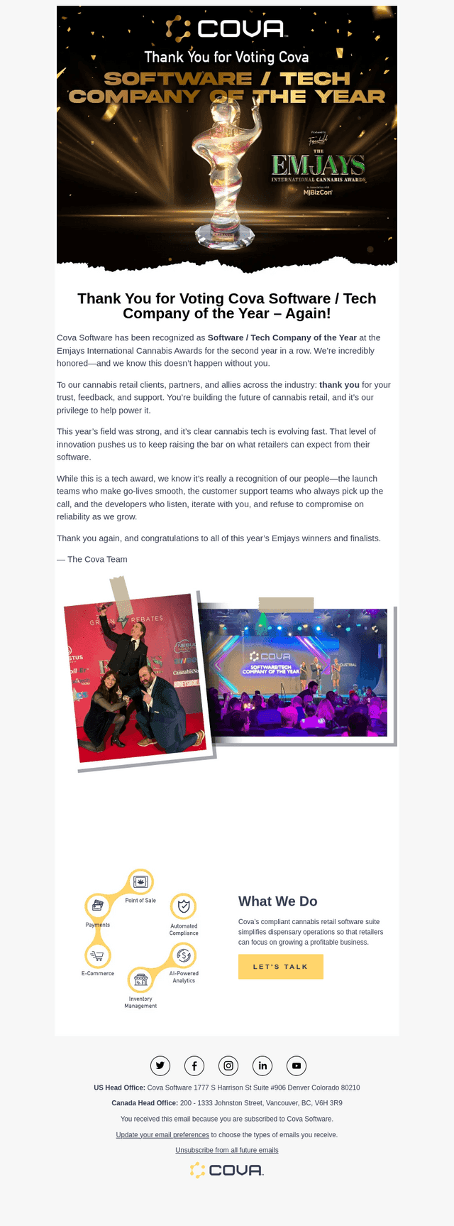 Cova email from Mon, Dec 8, 2025