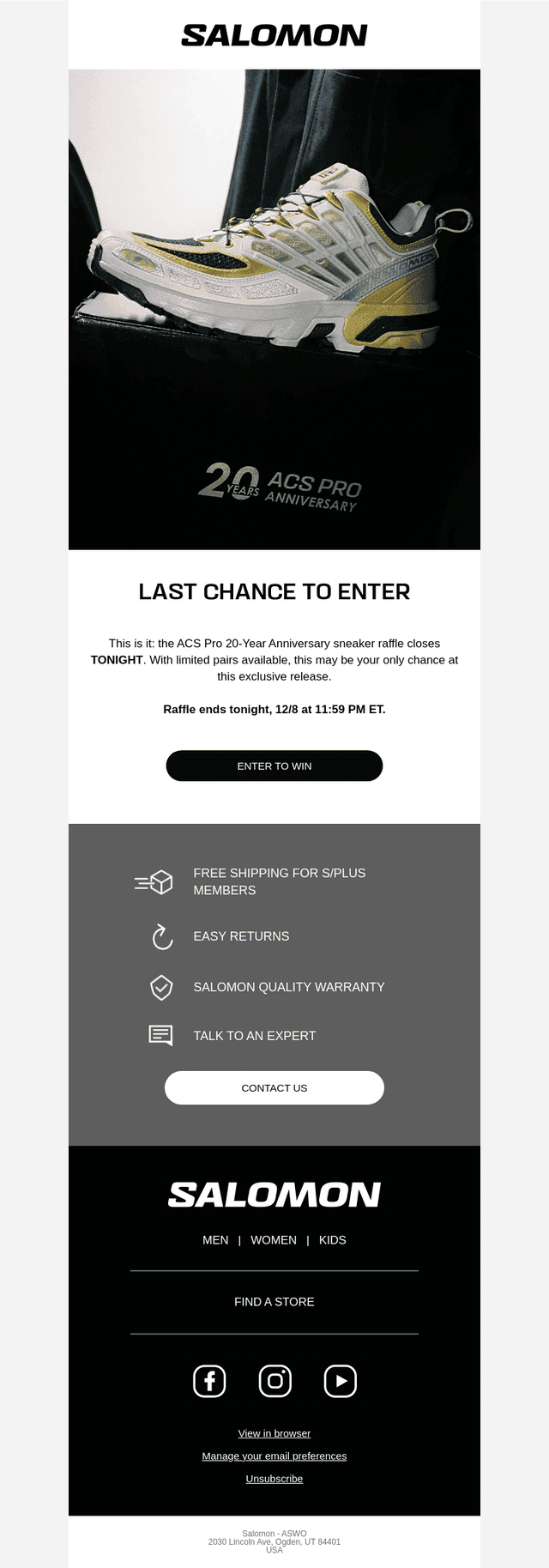 Raffle ends tonight: ACS Pro 20-Year